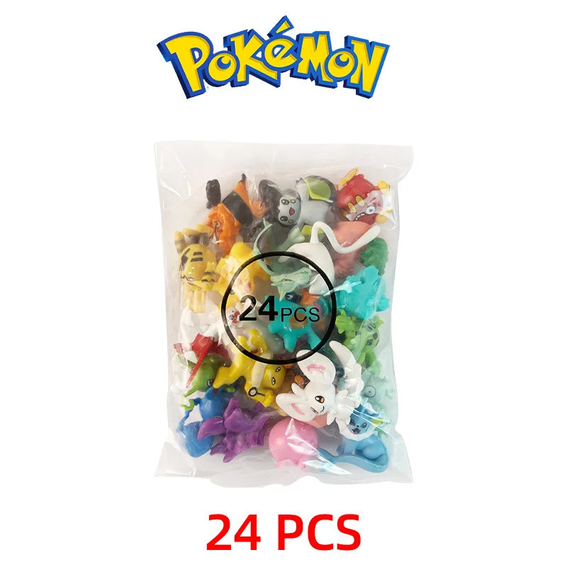24Pcs Pokemon Figure Different Styles Tomy Model Collection 2-3Cm Pikachu Anime Pokeball Poke Ball Go Elf Toys Dolls Child Gift