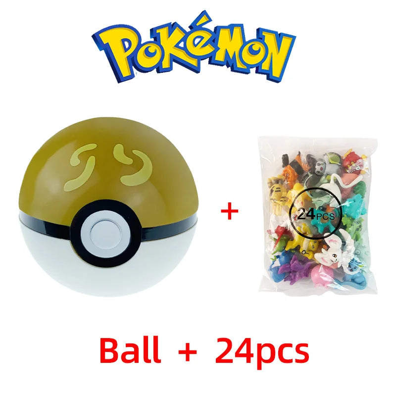 24Pcs Pokemon Figure Different Styles Tomy Model Collection 2-3Cm Pikachu Anime Pokeball Poke Ball Go Elf Toys Dolls Child Gift