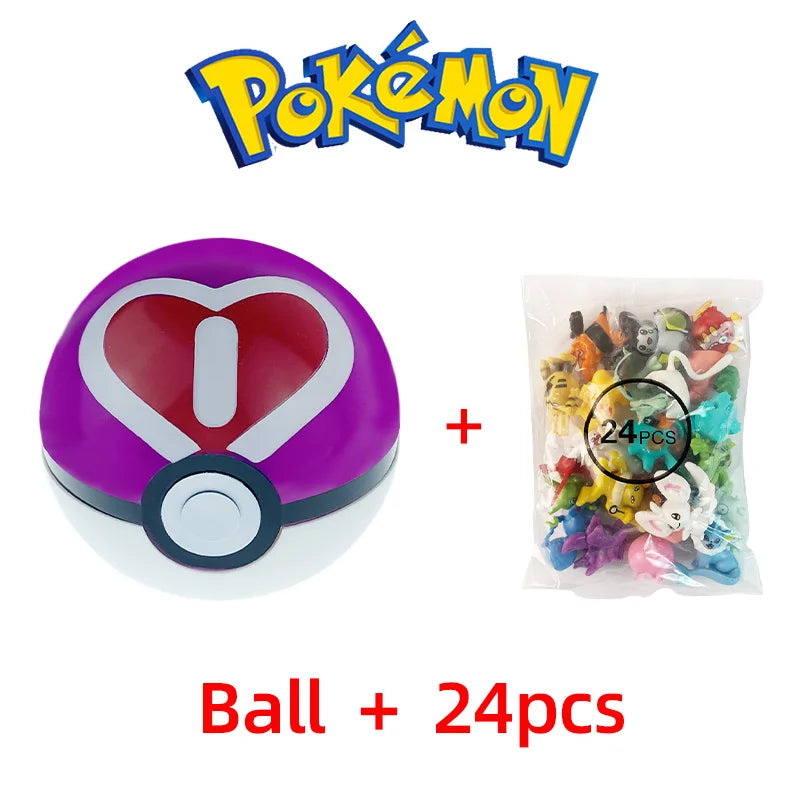 24Pcs Pokemon Figure Different Styles Tomy Model Collection 2-3Cm Pikachu Anime Pokeball Poke Ball Go Elf Toys Dolls Child Gift